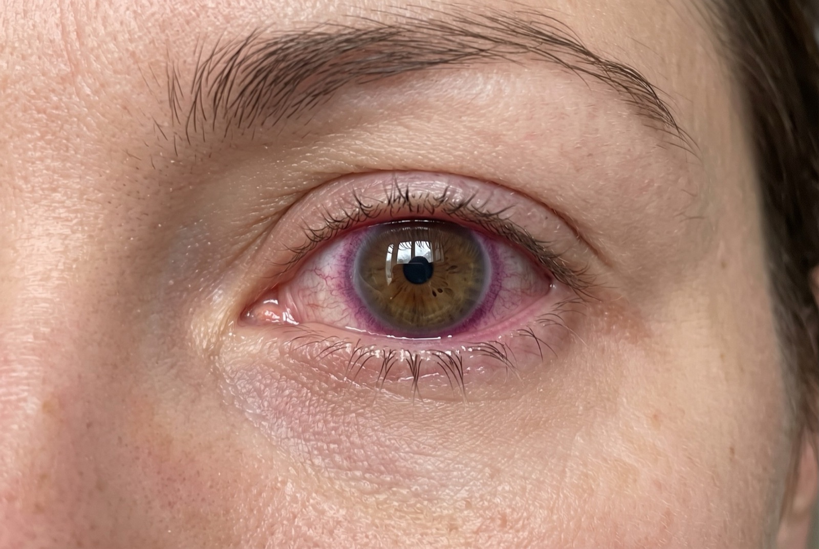 Patient photo: close-up of the left eye