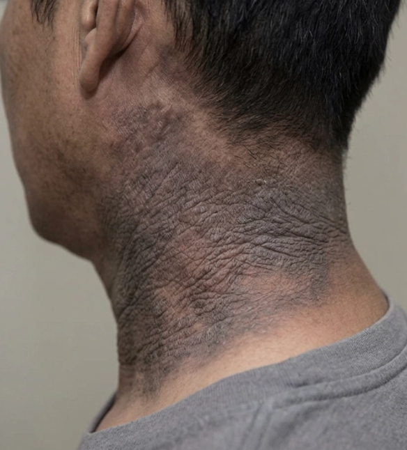 Eczema patches on neck